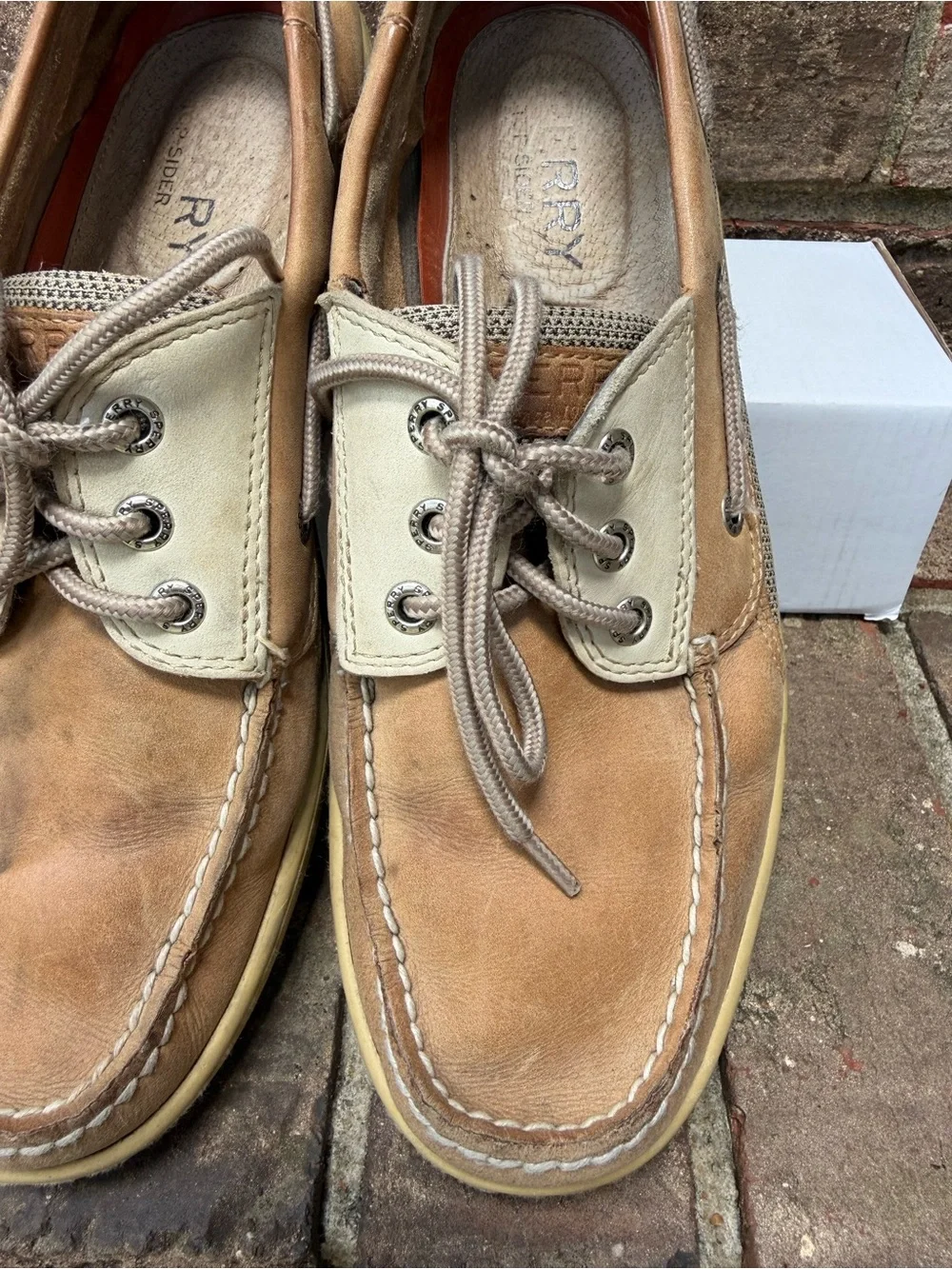 Sperry Top Slider Tan Leather Boat Shoes Men’s Size 10M